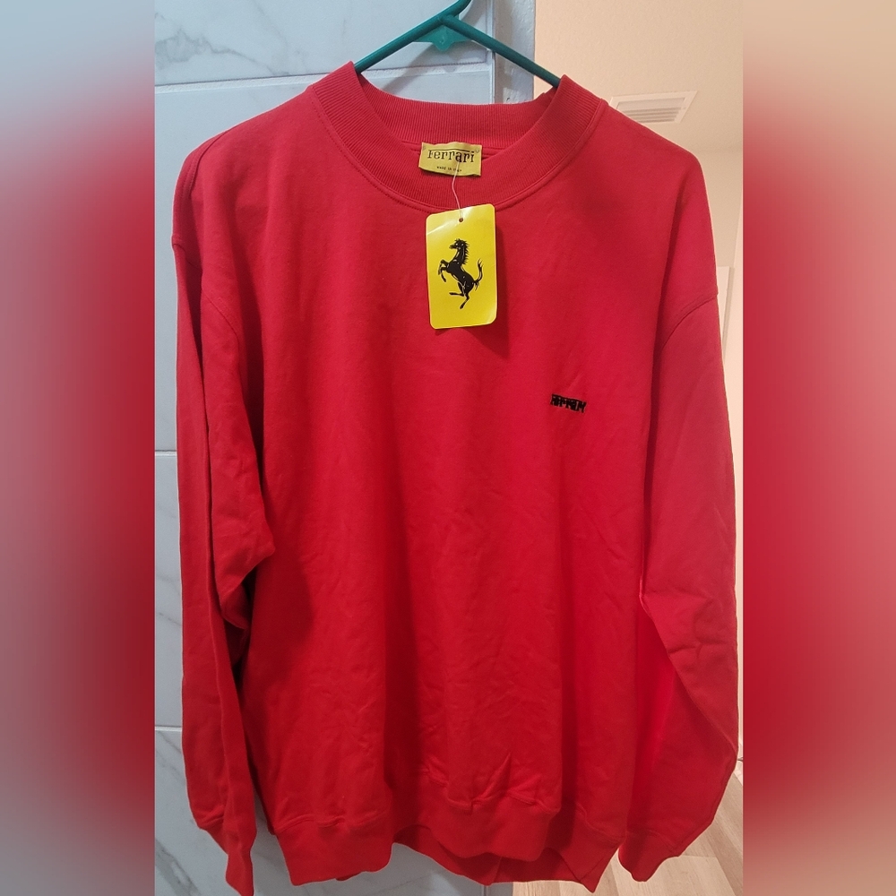 Ferrari Men's Red Long Sleeve  Sweatshirt